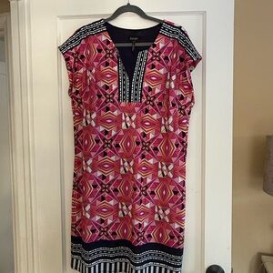 Laundry by Design Pink and Black Geometric Dress